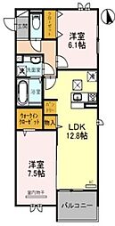 イルヴァン 2LDKの間取図画像