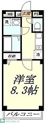 エミネックス新中里B棟 1Kの間取図画像