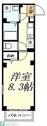 エミネックス新中里B棟 1Kの間取図画像