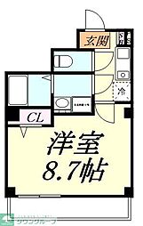 エミネックス新中里A棟 1Kの間取図画像