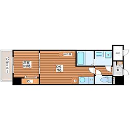 メルベージュ姫島 1DKの間取図画像