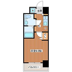 レジュールアッシュ梅田ネクス 1Kの間取図画像