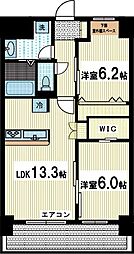 CARINA Kojiya 2階2LDKの間取り