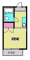 JR中央線 荻窪駅 徒歩15分の賃貸アパート 2階1Kの間取り