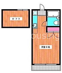 京王井の頭線 久我山駅 徒歩5分の賃貸アパート 2階ワンルームの間取り