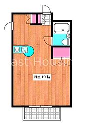 JR中央線 武蔵境駅 徒歩8分の賃貸マンション 4階ワンルームの間取り