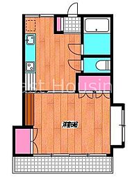 JR中央線 国分寺駅 徒歩6分の賃貸アパート 2階1Kの間取り