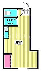 JR中央線 中野駅 徒歩10分の賃貸アパート 1階ワンルームの間取り