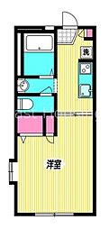 西武新宿線 下井草駅 徒歩6分の賃貸アパート 1階1Kの間取り