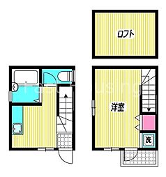 JR総武線 東中野駅 徒歩3分の賃貸アパート 1階1Kの間取り
