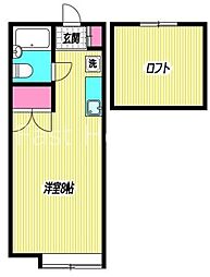 西武新宿線 下落合駅 徒歩5分の賃貸アパート 1階ワンルームの間取り