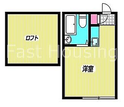 東京メトロ丸ノ内線 新中野駅 徒歩7分の賃貸アパート 1階ワンルームの間取り
