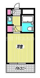 都営大江戸線 西新宿五丁目駅 徒歩1分の賃貸マンション 3階ワンルームの間取り