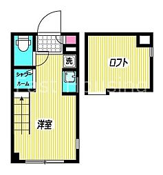 西武新宿線 野方駅 徒歩6分の賃貸アパート 1階ワンルームの間取り