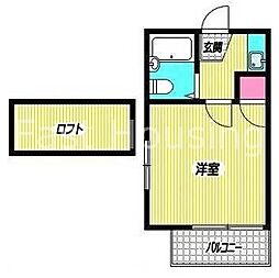JR中央線 阿佐ケ谷駅 徒歩15分の賃貸アパート 2階1Kの間取り