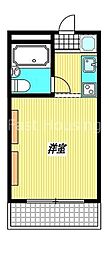 パールシティ中野 1Kの間取図画像
