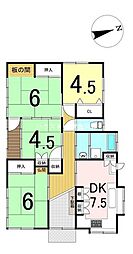 中古戸建　畑中1丁目 4DKの間取り