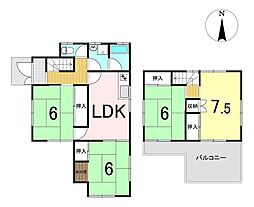 中古戸建　駒木町3丁目 4LDKの間取り