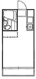 スカイコート金町第3 3階ワンルームの間取り