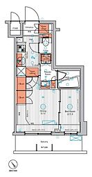 ヴォーガコルテ浅草アジールコート 1DKの間取図画像