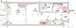 ハーモニーレジデンス武蔵小杉フォレストスクエア 1DKの間取図画像