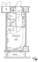 ヴェルト杉並サウスヒル 1Kの間取図画像
