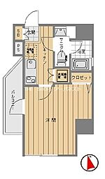ヴォーガコルテ笹塚アジールコート 1Kの間取図画像