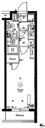 スカイコートパレス小竹向原 1Kの間取図画像