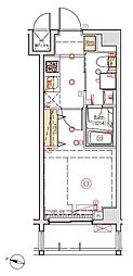 ヴォーガコルテ八丁畷駅前 1Kの間取図画像