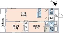 ＳＡＮＺＥＭ（サンゼム） 1階2LDKの間取り