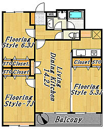 エトワール宇喜田 6階3LDKの間取り