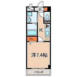 百立MOMA 1Kの間取図画像
