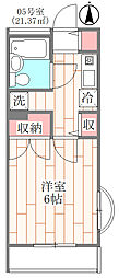 サンモール・小林 1Kの間取図画像