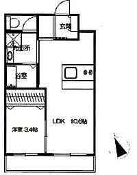 オリーブ学園の森 1LDKの間取図画像