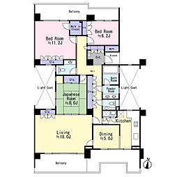 ヒルズアクレイム三ッ池公園 3LDKの間取図画像