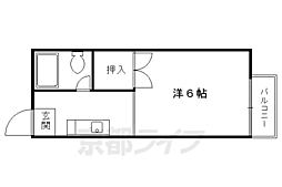 京阪本線 神宮丸太町駅 徒歩24分の賃貸アパート 1階1Kの間取り