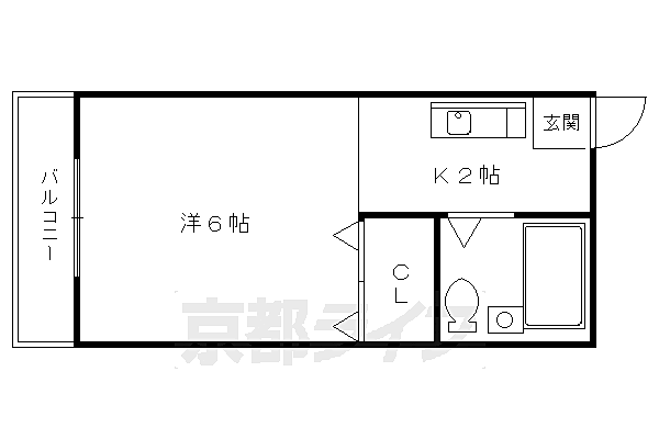 京都府京都市左京区岩倉三宅町(賃貸アパート1K・2階・17.00㎡)の写真 その2