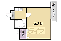 京福電気鉄道北野線 北野白梅町駅 徒歩12分の賃貸マンション 3階1Kの間取り