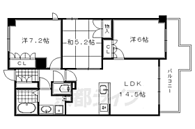 京都府京都市左京区下鴨狗子田町（賃貸マンション3LDK・4階・71.86㎡） その2