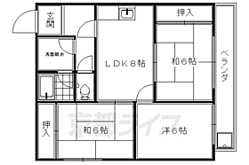 京都府京都市左京区北白川堂ノ前町（賃貸マンション3LDK・1階・53.05㎡） その2