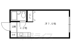 叡山電鉄叡山本線 宝ケ池駅 徒歩2分の賃貸マンション 3階1Kの間取り