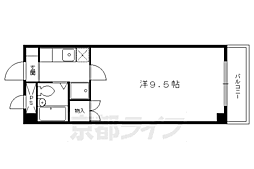 京都市営烏丸線 松ヶ崎駅 徒歩8分の賃貸マンション 1階1Kの間取り