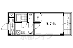 サンハイツ大新 4階1Kの間取り