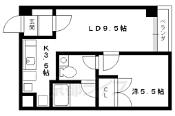 京都市営烏丸線 鞍馬口駅 徒歩13分の賃貸マンション 1階1LDKの間取り