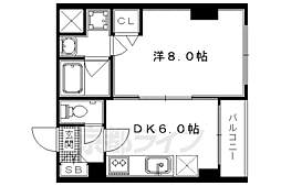 ＡＦＩＣＩＯＮ堀川 6階1DKの間取り