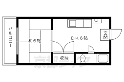 京阪本線 出町柳駅 徒歩23分の賃貸マンション 4階1DKの間取り