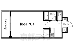 アティ今出川 2階1Kの間取り