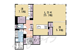 京阪本線 三条駅 徒歩5分の賃貸マンション 1階2LDKの間取り