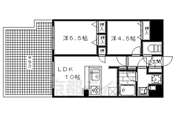 京阪本線 出町柳駅 徒歩12分の賃貸マンション 1階2LDKの間取り