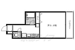 京阪本線 三条駅 徒歩2分の賃貸マンション 4階1Kの間取り